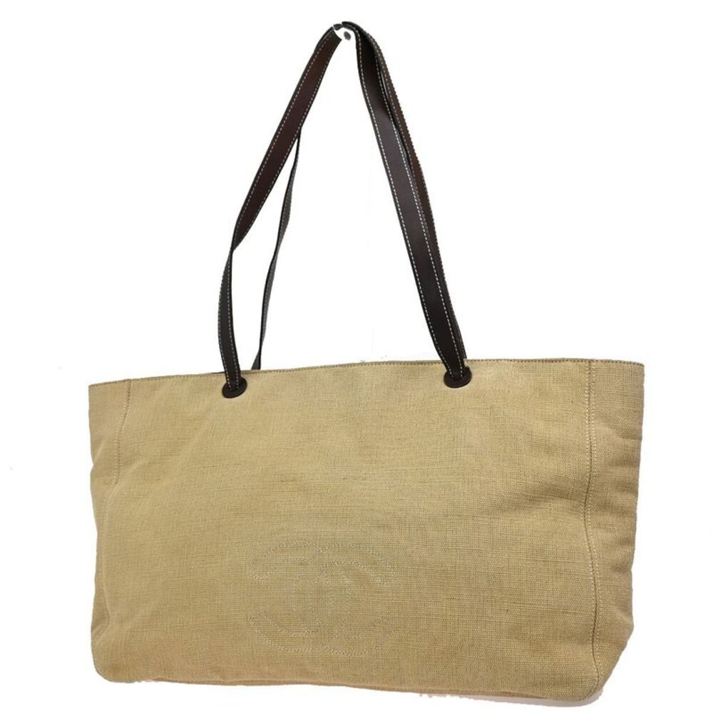 Chanel Vintage Tote Canvas Beige Canvas Tote Bag Bag